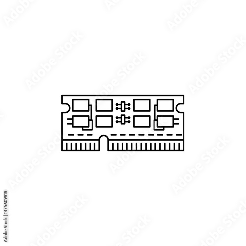 random access memory and motherboard component icon. perfect for logo, presentation, background, website, application and more product. icon design line style