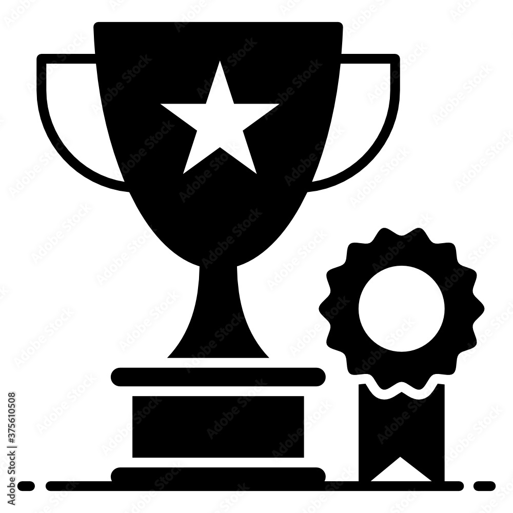 A cup or other decorative object awarded as a prize for a victory, award icon design
A cup or other decorative object awarded as a prize for a victory, award icon design