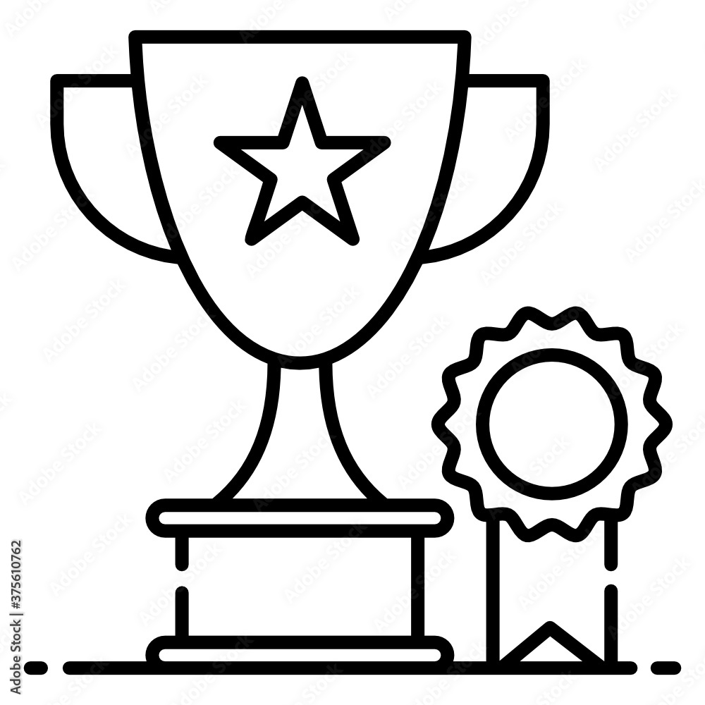 A cup or other decorative object awarded as a prize for a victory, award icon design
A cup or other decorative object awarded as a prize for a victory, award icon design