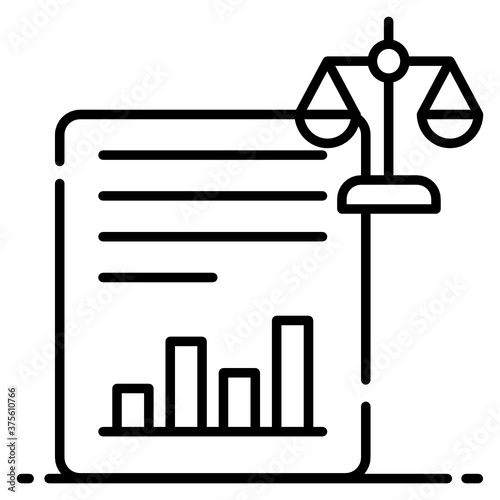 
Paper with balance scale showcasing balance sheet icon
