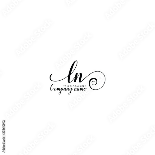 LN Initial handwriting logo template vector © MUCHAMMAD