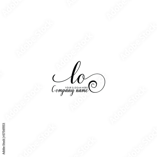 LO Initial handwriting logo template vector 