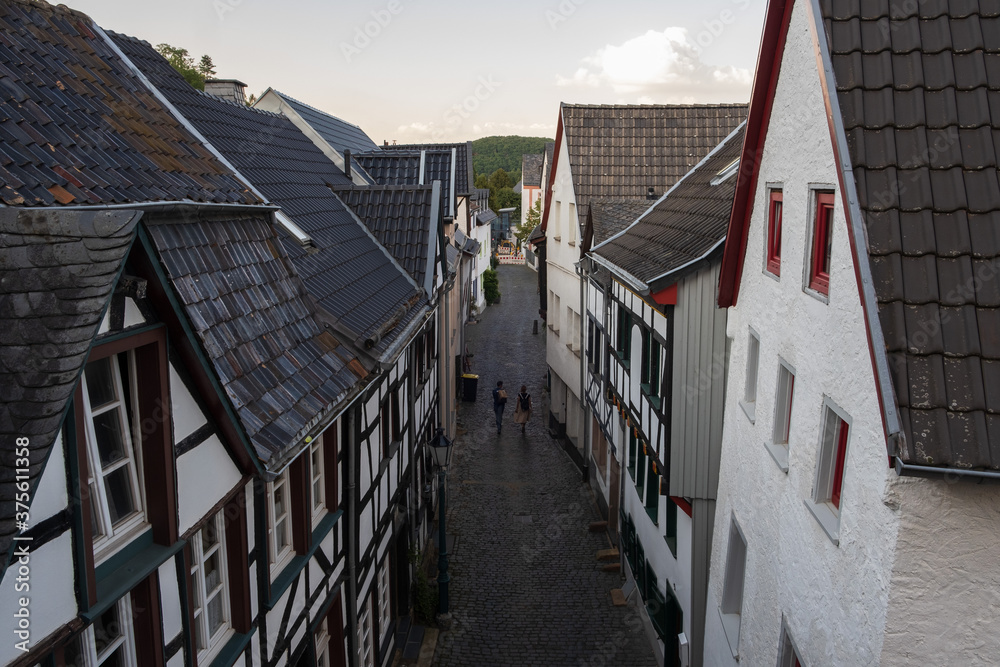 Fototapeta premium a view of historic town in the evening light. Bad Muenstereifel, Germany