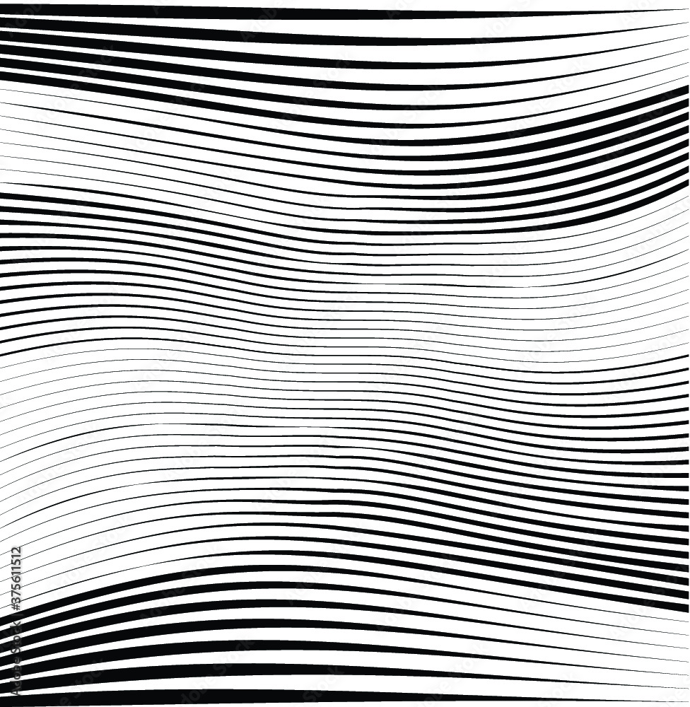 Vector Stripes Pattern . Black Horizontal Lines Isolated on White Background .   
