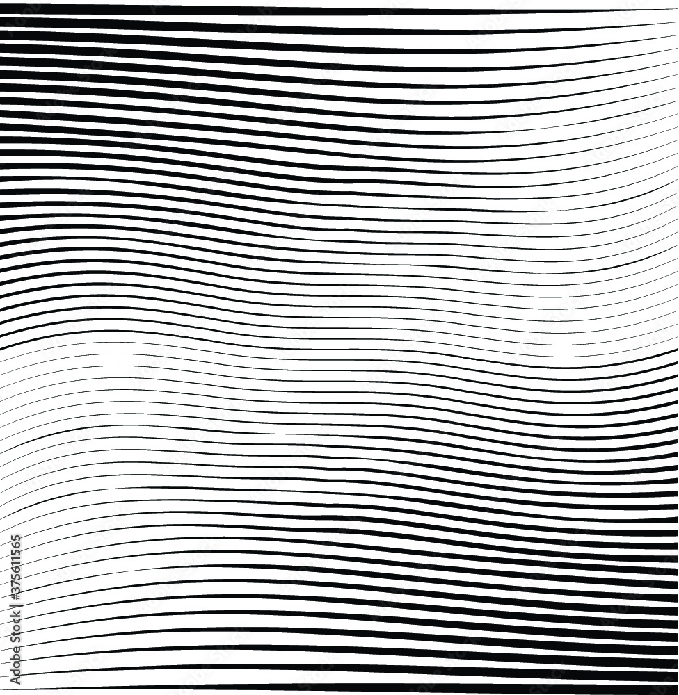 Vector Stripes Pattern . Black Horizontal Lines Isolated on White Background .   
