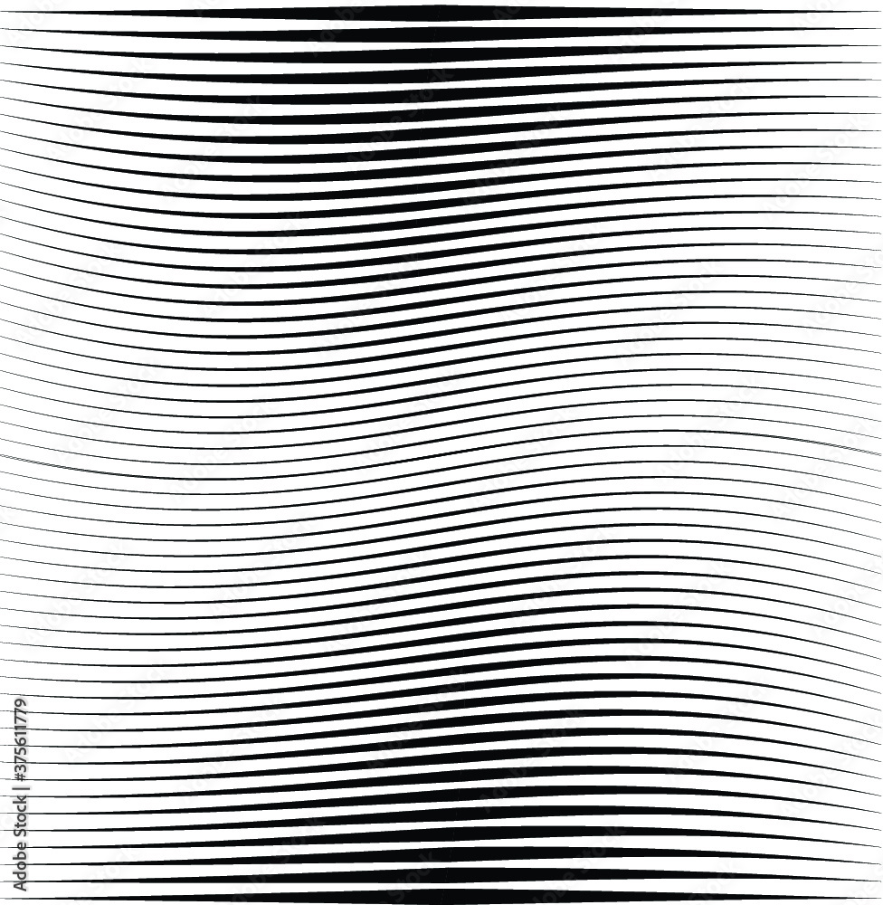 Vector Stripes Pattern . Black Horizontal Lines Isolated on White Background .   
