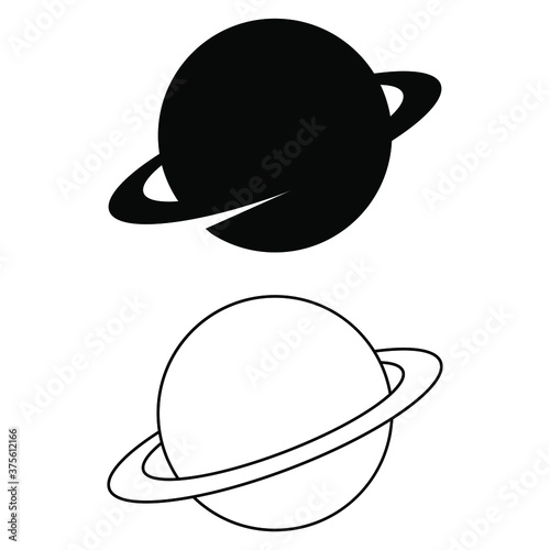 Saturn icon vector set. astronomy illustration sing collection. Planet symbol.