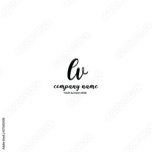 , Initial handwriting logo template vector