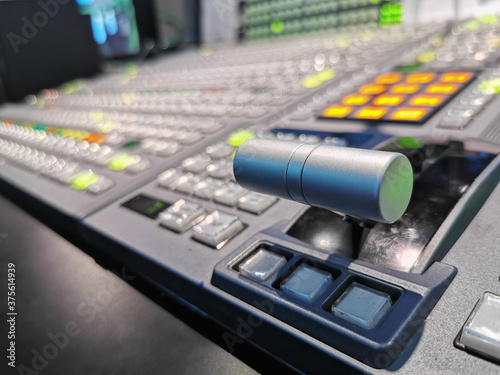 Fotografie Video switcher of Television Broadcast.