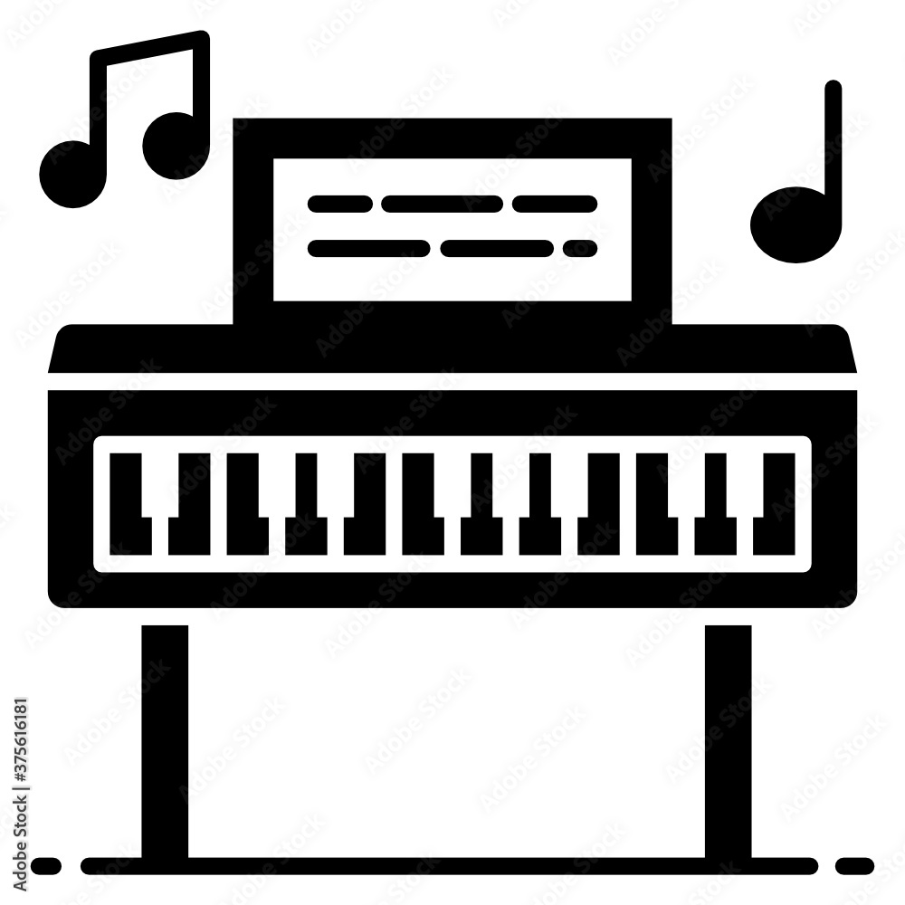 A musical keyboard icon in design, piano vector
A musical keyboard icon in design, piano vector