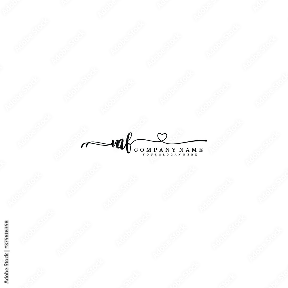 MF Initial handwriting logo template vector MF Initial handwriting logo template vector