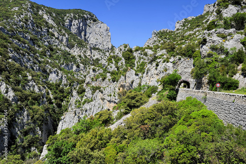 road in the canyon Gorges of Galamus, France