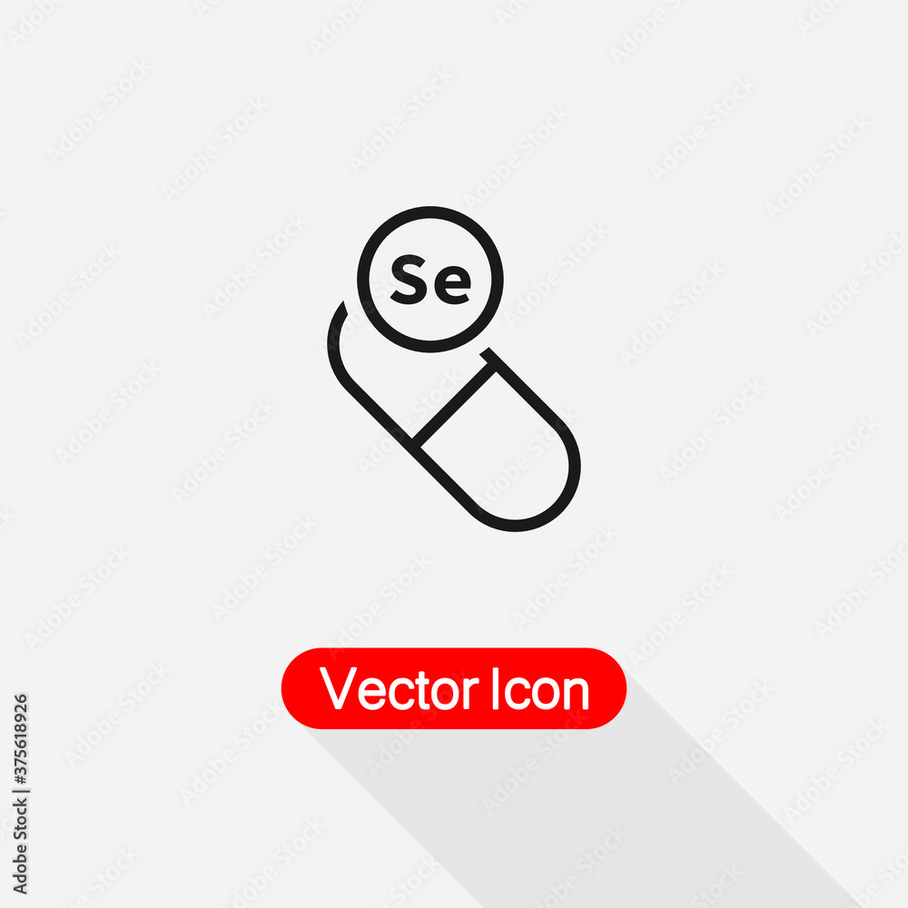Vitamin Se In Pill Icon Vitamin Se In Pill Icon