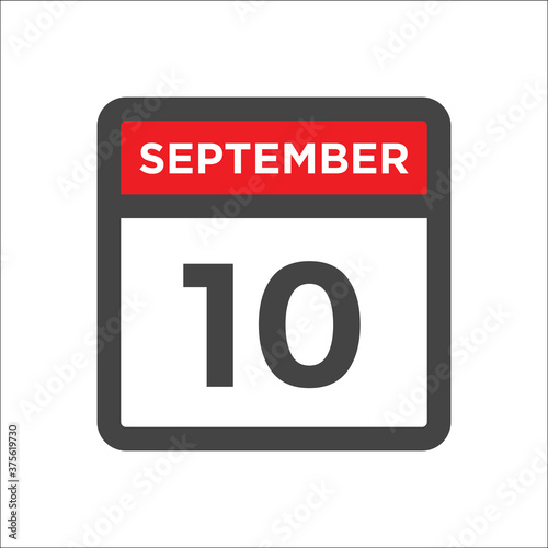 September 10 calendar icon with day and month