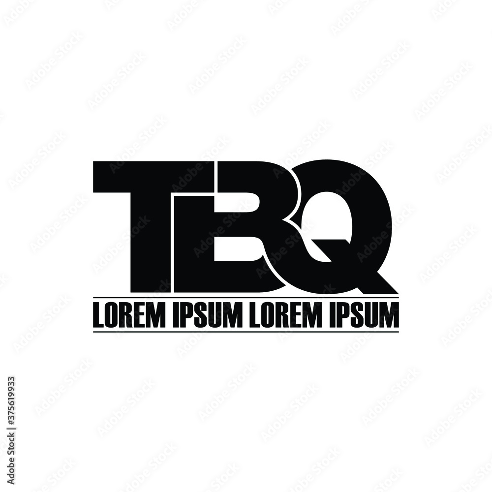 TBQ letter monogram logo design vector