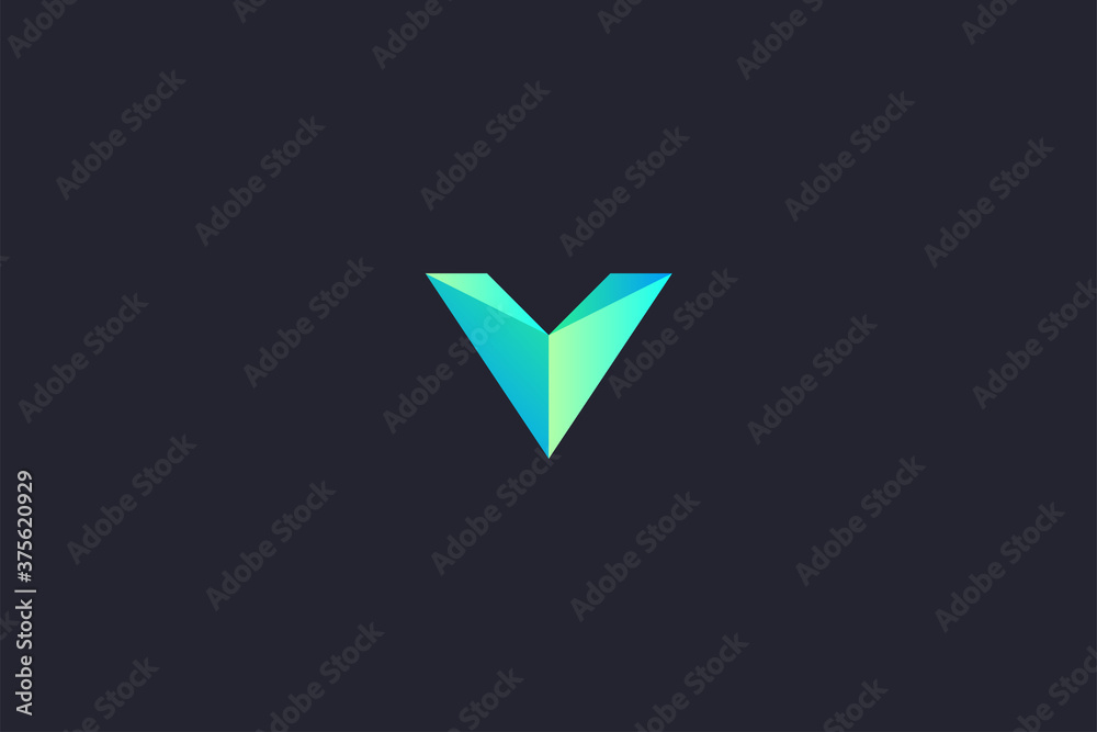 Technology Letter V Logo Abstract Whimsical Monogram Technology Letter V Logo Abstract Whimsical Monogram