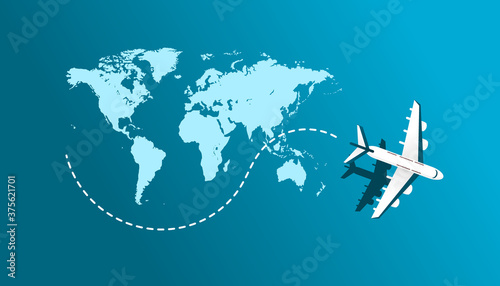 plane and maps illustration vector AD236