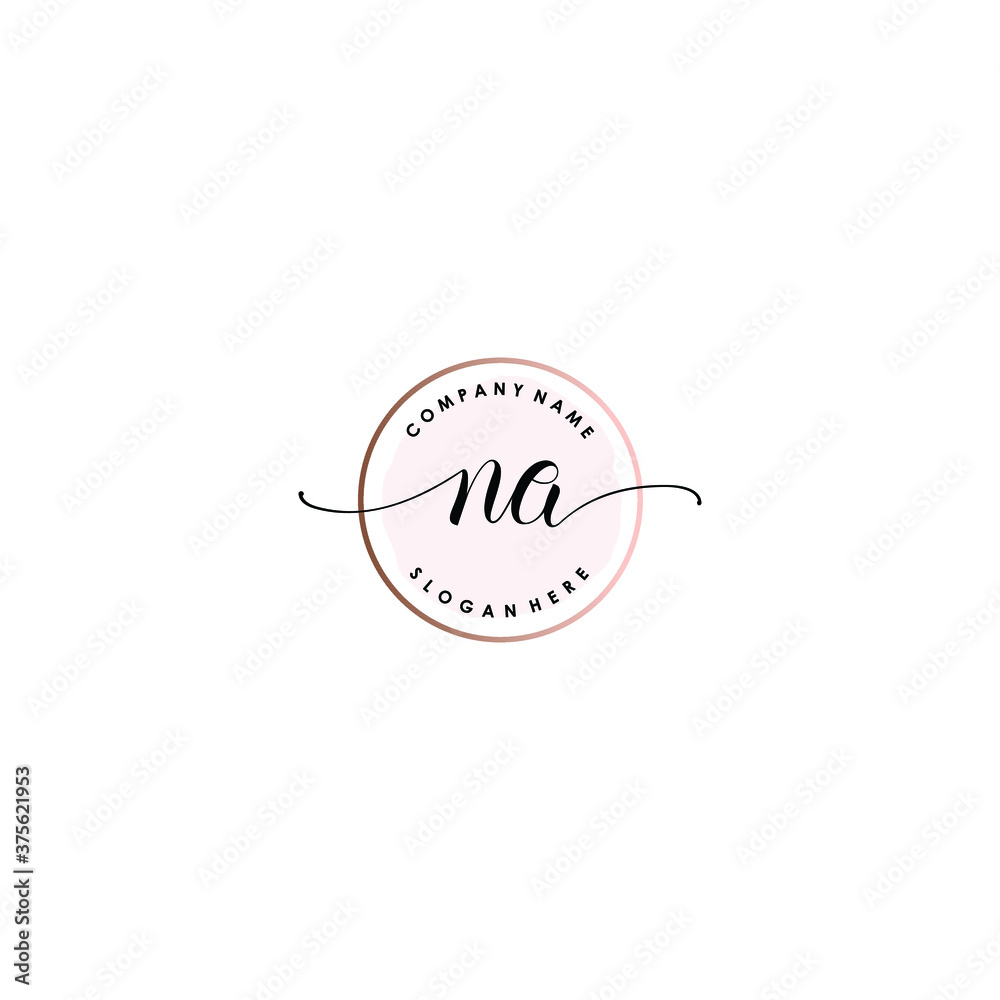 NA Initial handwriting logo template vector NA Initial handwriting logo template vector