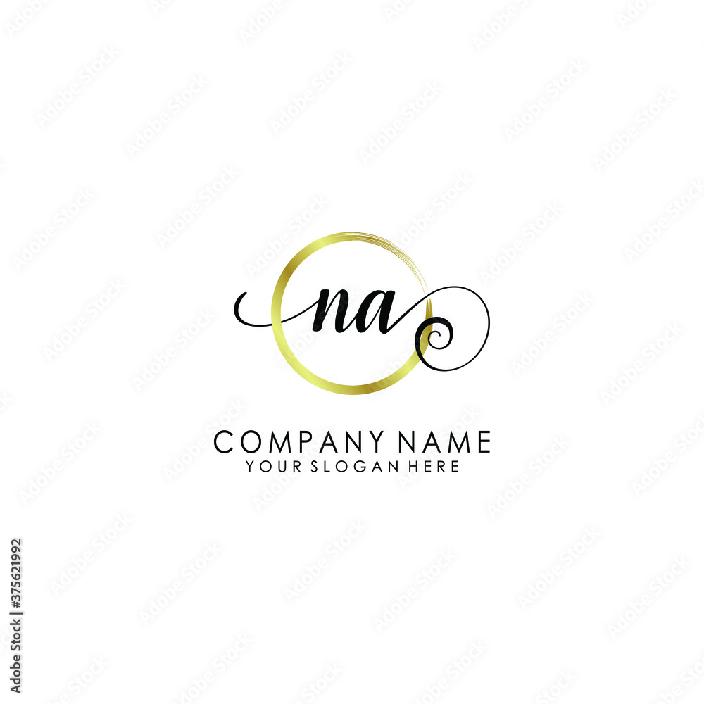 NA Initial handwriting logo template vector NA Initial handwriting logo template vector