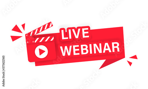 Free Download Live webinar banner. Online seminar, course, lesson. Distance education. Vector on isolated white background. EPS 10 - GFXLoad