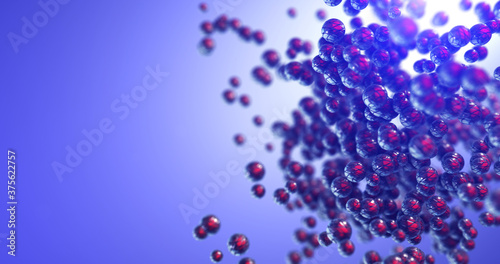 Shiny Glowing Glass Balls Slowly Rotating In 3D Space. 3D Illustration Render. Beautiful Abstract And Technology Related CG Backgrounds