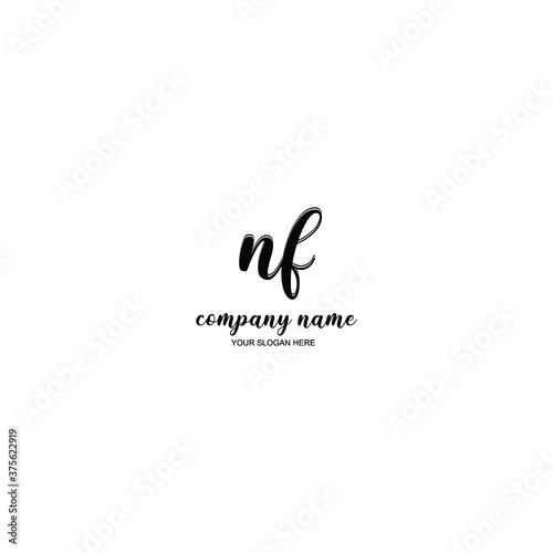 NF Initial handwriting logo template vector