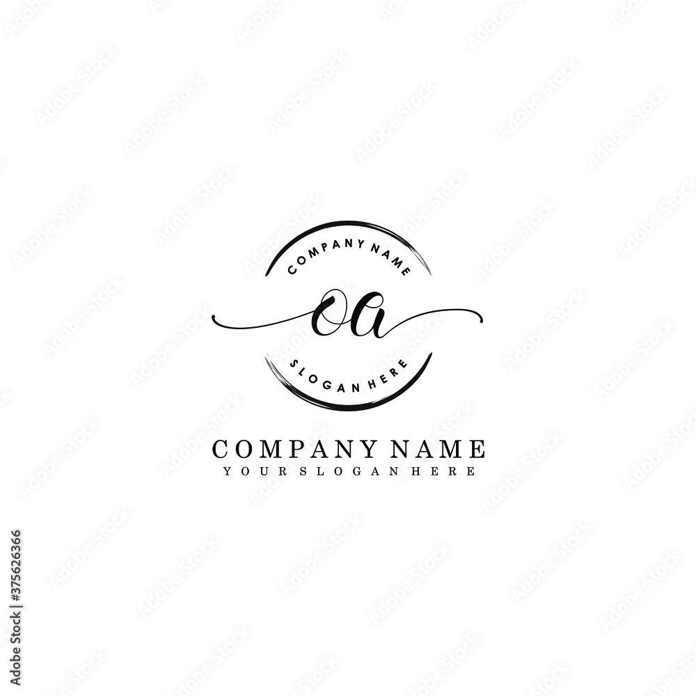 OA Initial handwriting logo template vector OA Initial handwriting logo template vector