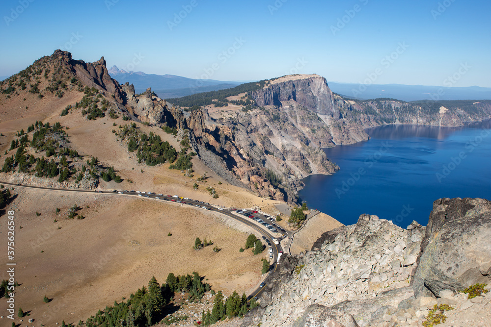 Crater Lake Rim and Tourist Parking