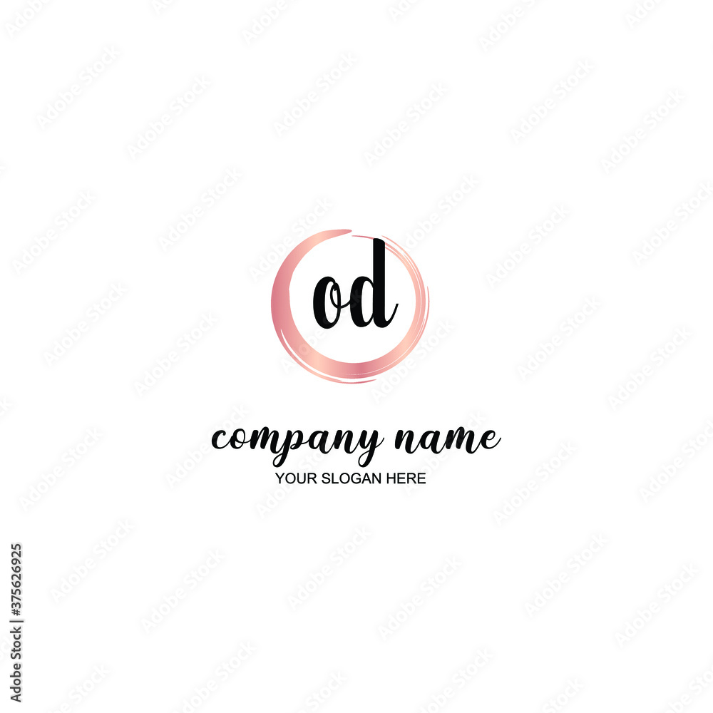 OD Initial handwriting logo template vector OD Initial handwriting logo template vector