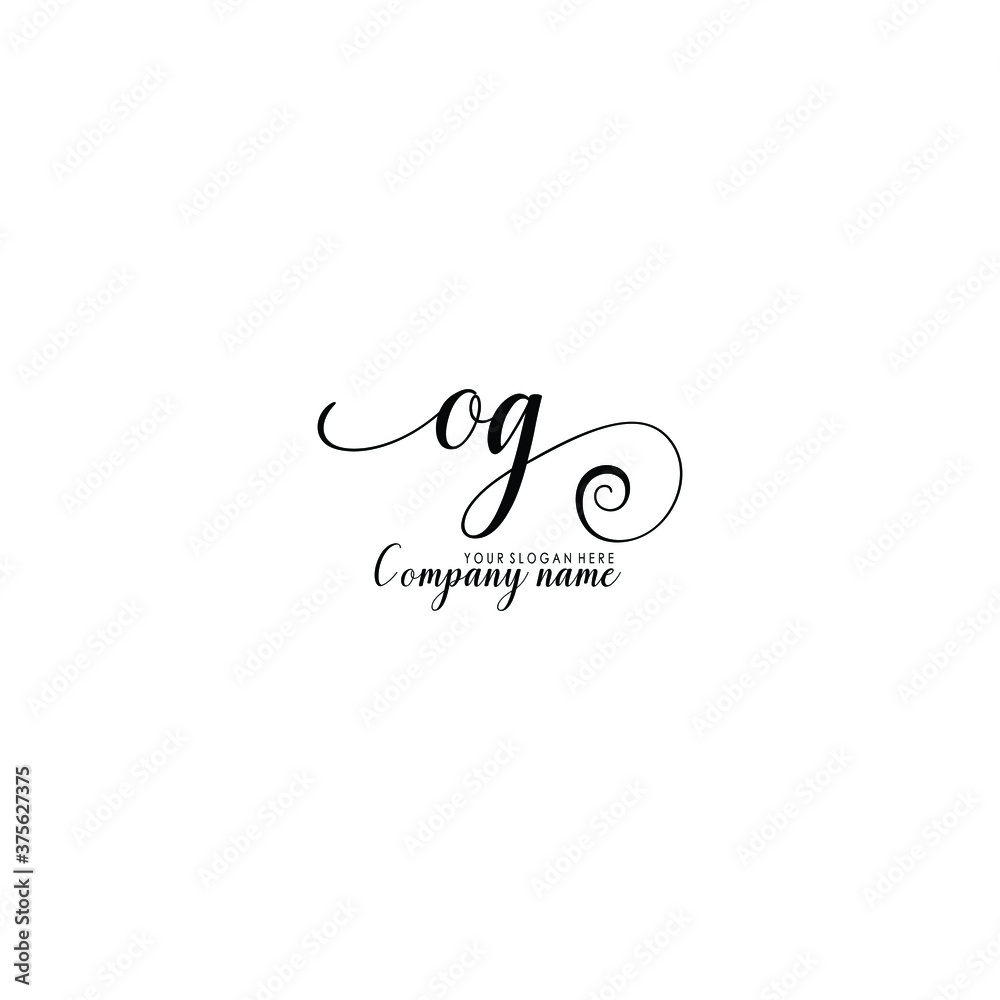 OG Initial handwriting logo template vector
