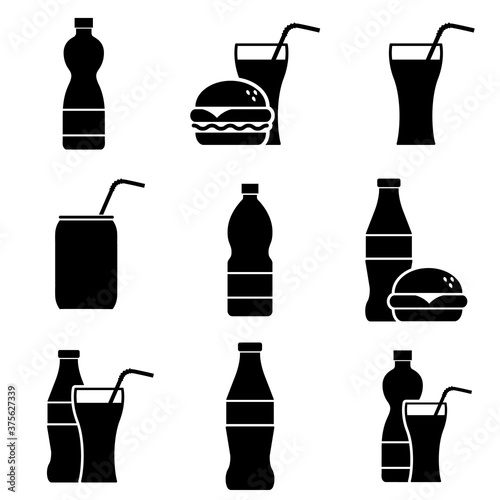 Soda icon, logo isolated on white background