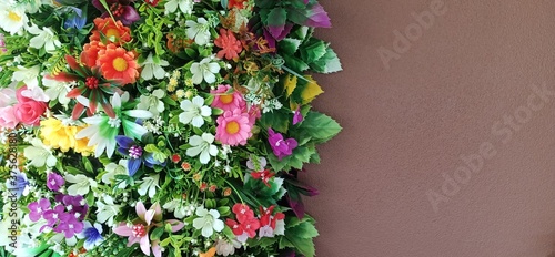 flowers on a wall