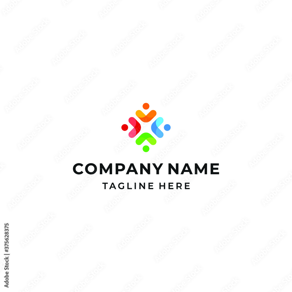 Obraz premium people community logo simple modern