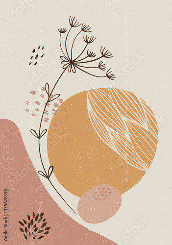 Botanical print boho minimalist printable wall art