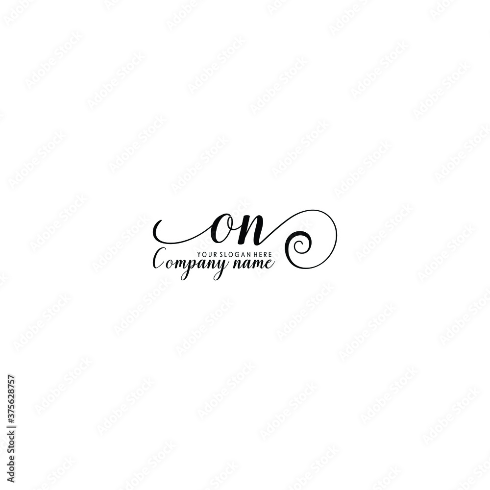 ON Initial handwriting logo template vector ON Initial handwriting logo template vector