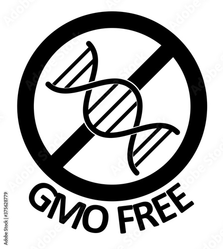 gmo free vector icon badge for packaging natural image no genetically modified