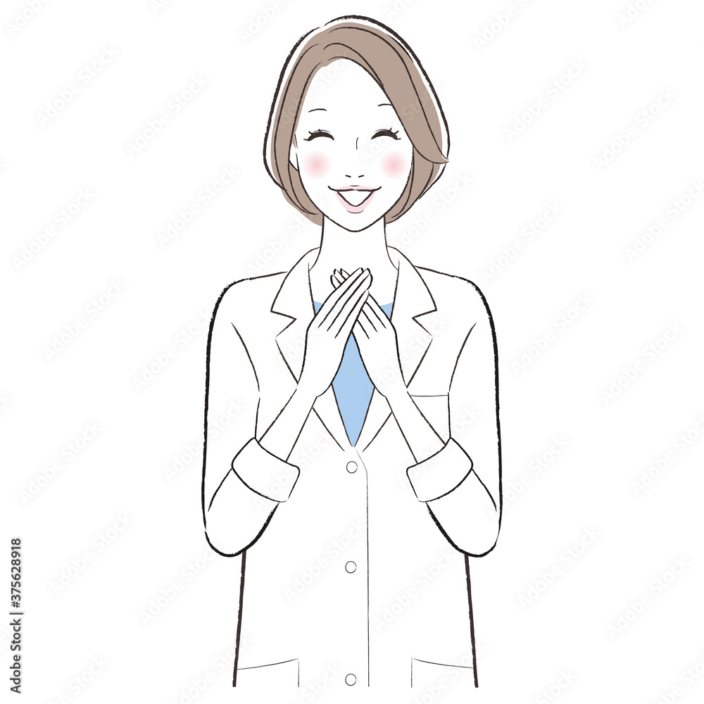 A doctor woman smiling with feeling reliefed A doctor woman smiling with feeling reliefed