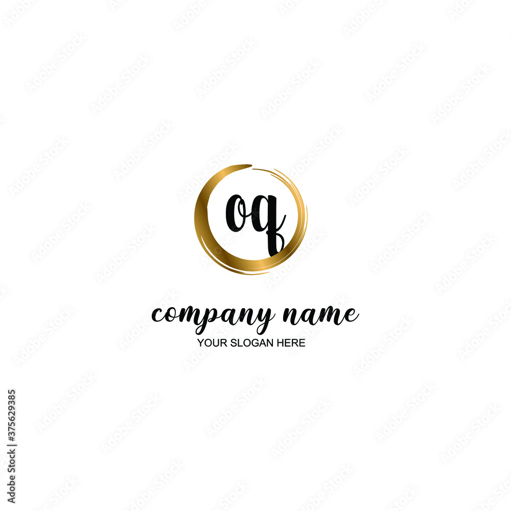OQ Initial handwriting logo template vector OQ Initial handwriting logo template vector