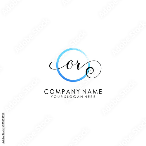 OR Initial handwriting logo template vector