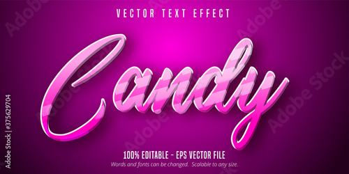 Candy text, cartoon style editable text effect