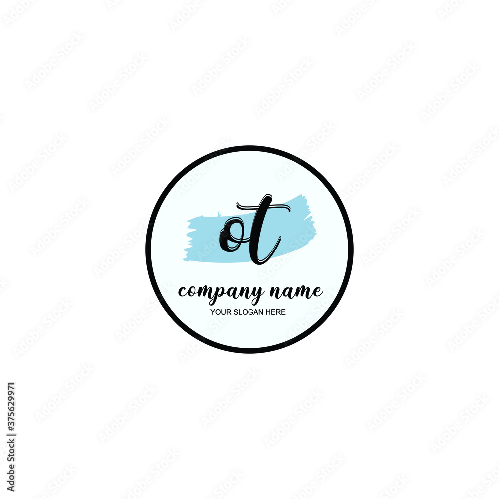 OT Initial handwriting logo template vector OT Initial handwriting logo template vector