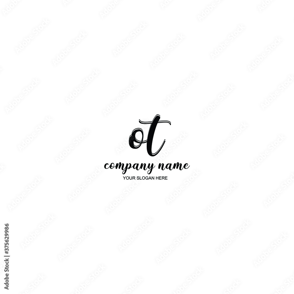 OT Initial handwriting logo template vector OT Initial handwriting logo template vector