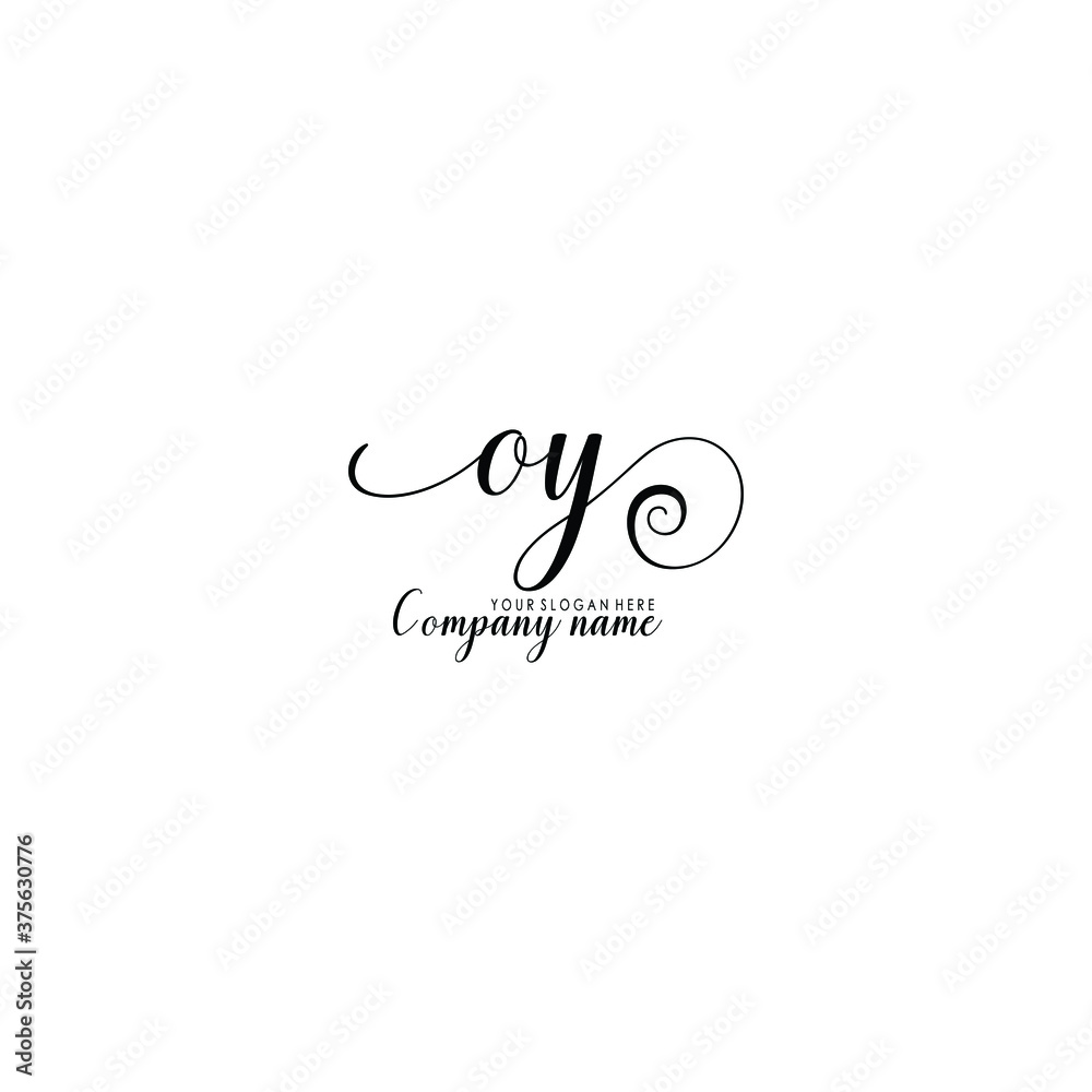 OY Initial handwriting logo template vector OY Initial handwriting logo template vector