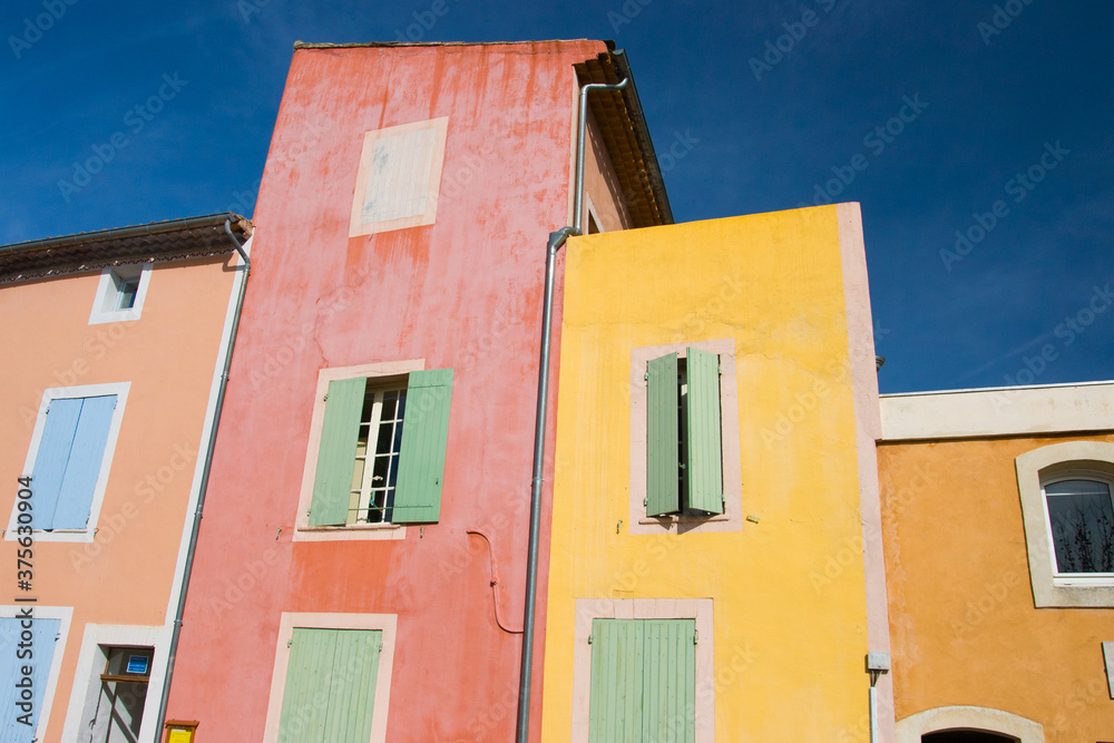 Colorful Roussillon Buildings in France