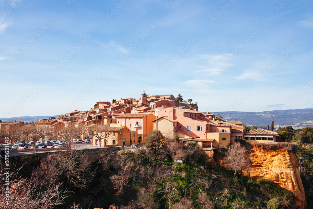 Colorful Roussillon Buildings in France