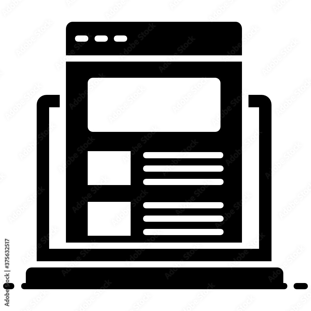 Online news, website inside a laptop in style Online news, website inside a laptop in style