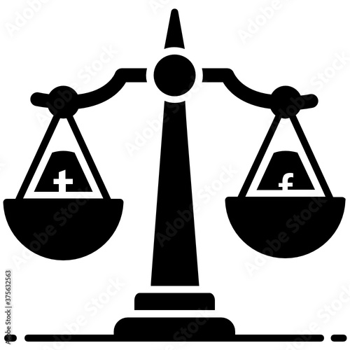 
Social media law, law scale vector style 
