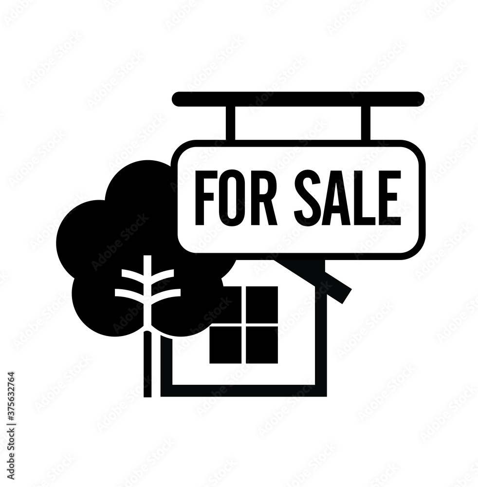 Vector outline logo. Home for Sale. Real Estate. Vector outline logo. Home for Sale. Real Estate.