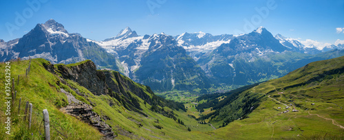 stunning mountain landscape switzerland  panorama Grindelwald First bernese oberland