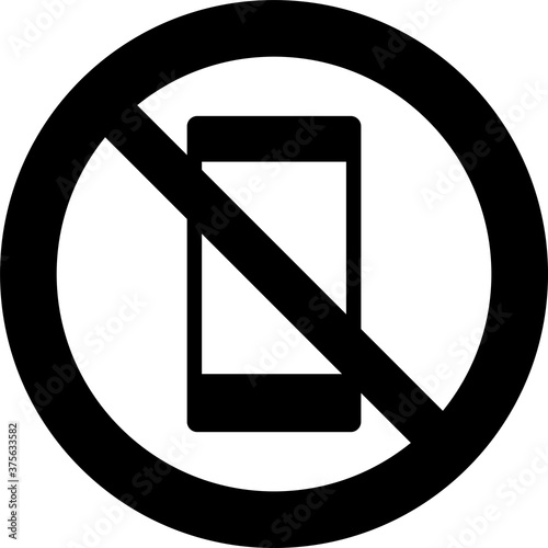 スマホ使用禁止のピクトグラム （単色ver.）